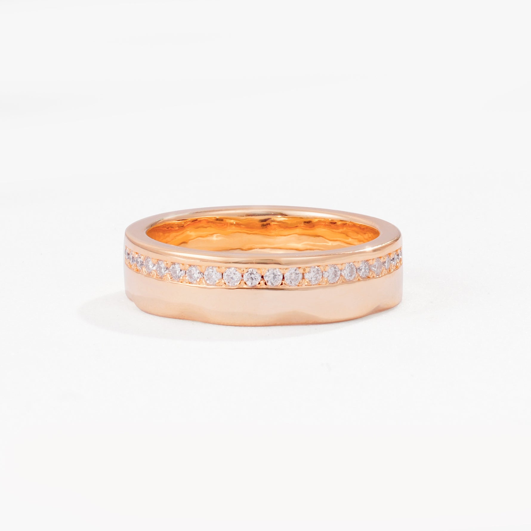 Polished Channel Set Half Eternity Moissanite Wedding Band - Additional view