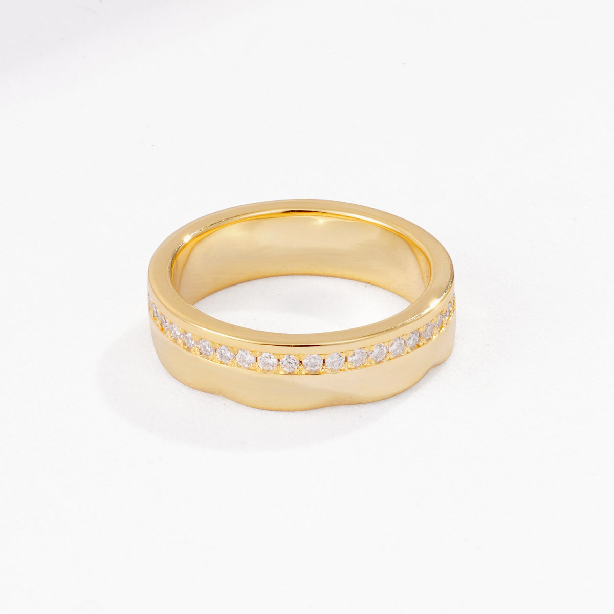 Polished Channel Set Half Eternity Moissanite Wedding Band - Additional view