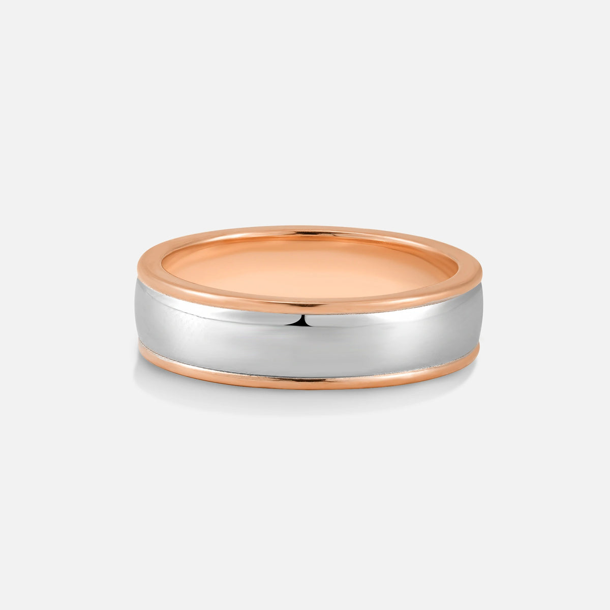 Classic Wide Men’s Wedding Band with Raised Edge Detail - Additional view