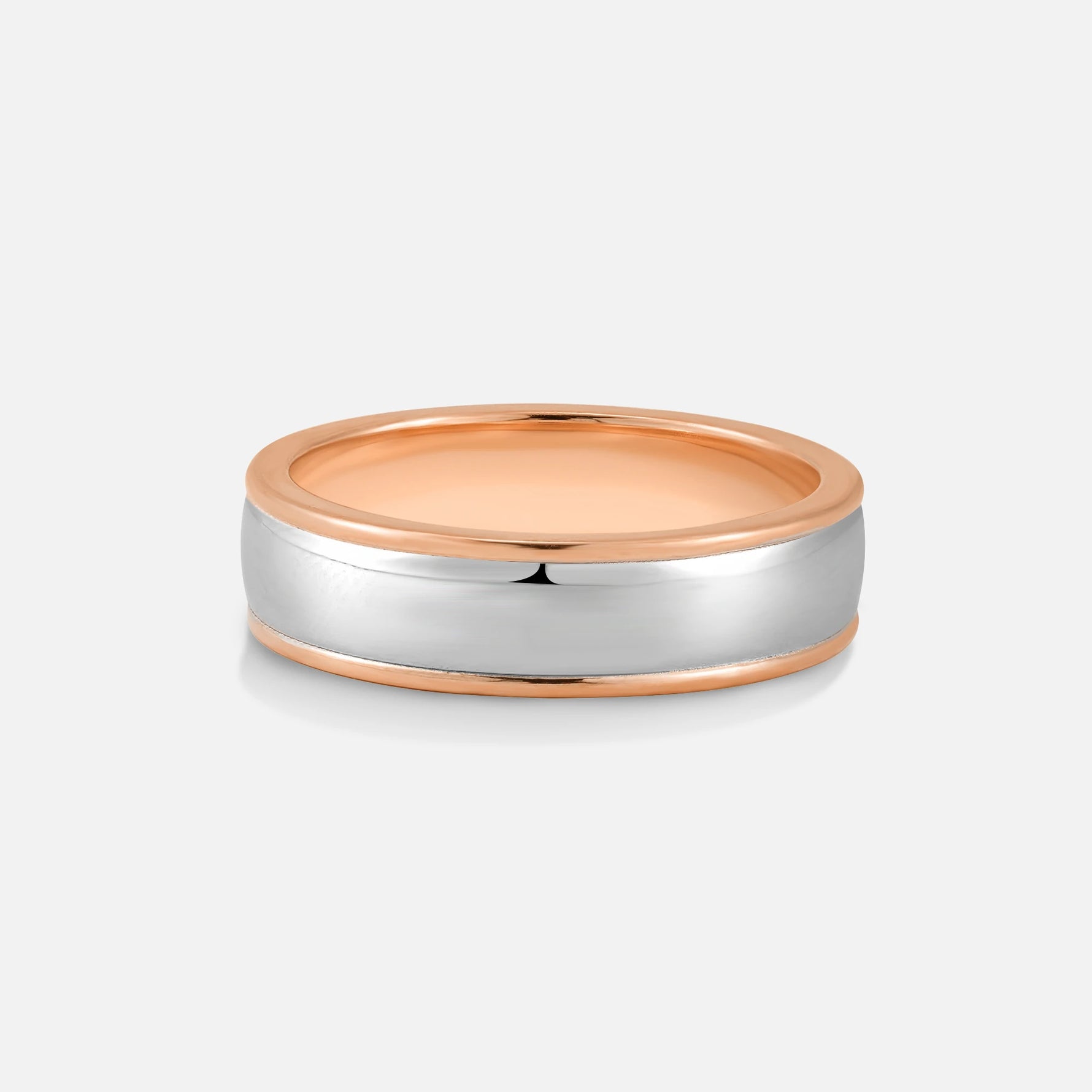Classic Wide Men’s Wedding Band with Raised Edge Detail - Additional view