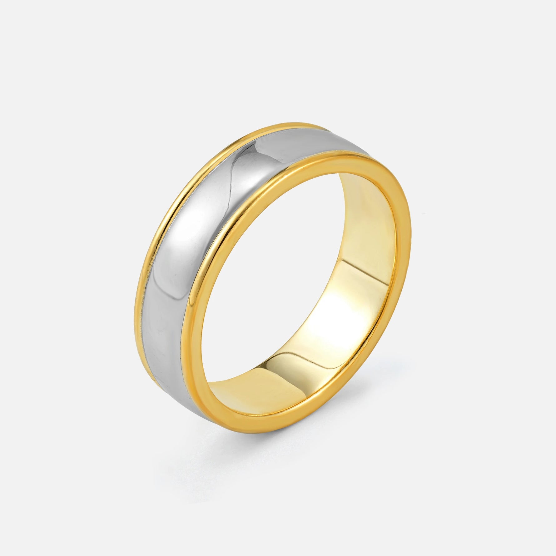 Classic Wide Men’s Wedding Band with Raised Edge Detail - Additional view