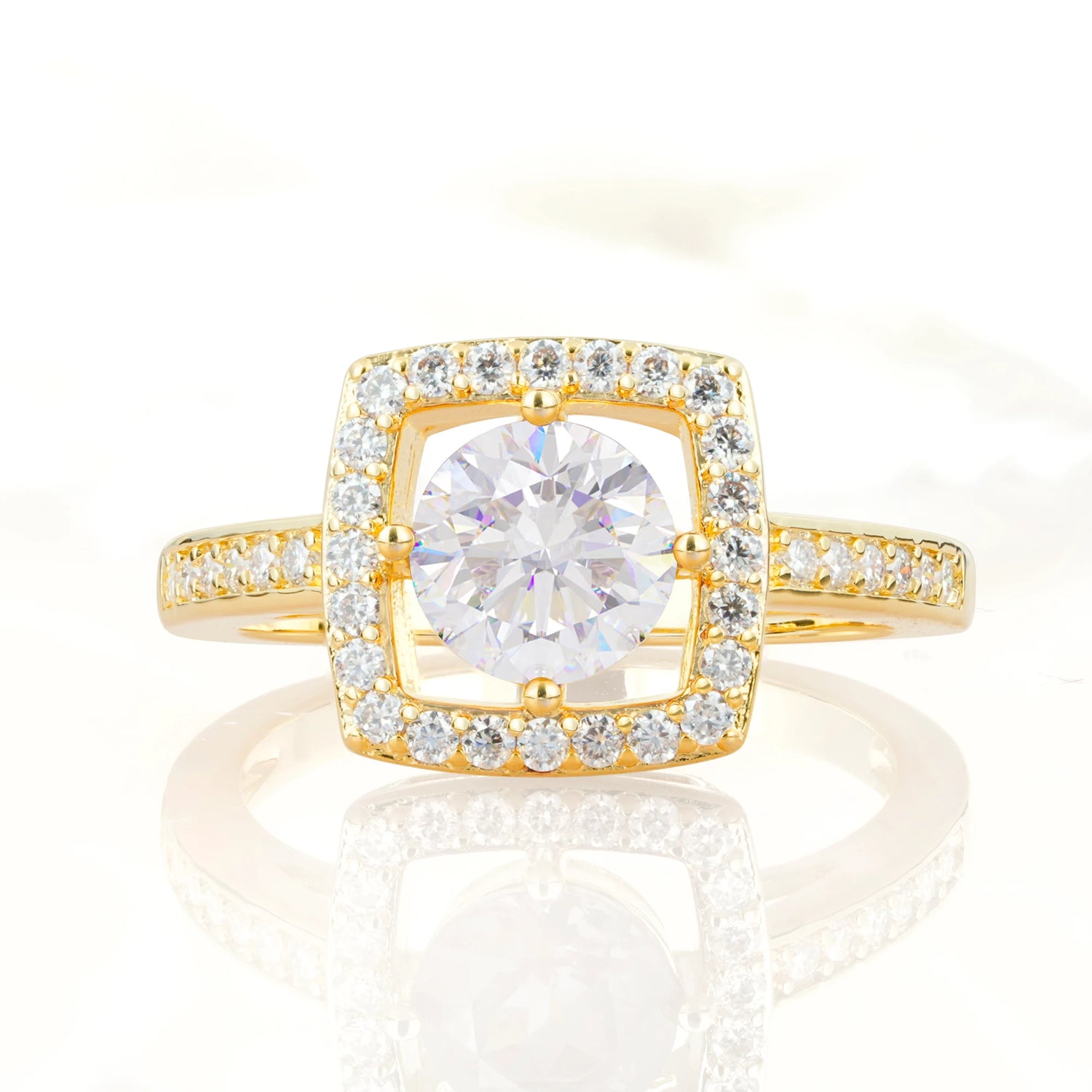 Elegant Halo Moissanite Ring with Round Cut - Ideal Anniversary Gift