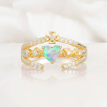 SR18960 Fire Opal Ring - Yellow-Gold