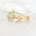 SR18960 Fire Opal Ring - White-Gold