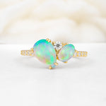 SR19465 Fire Opal Ring - Yellow-Gold
