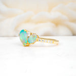 SR19465 Fire Opal Ring - White-Gold