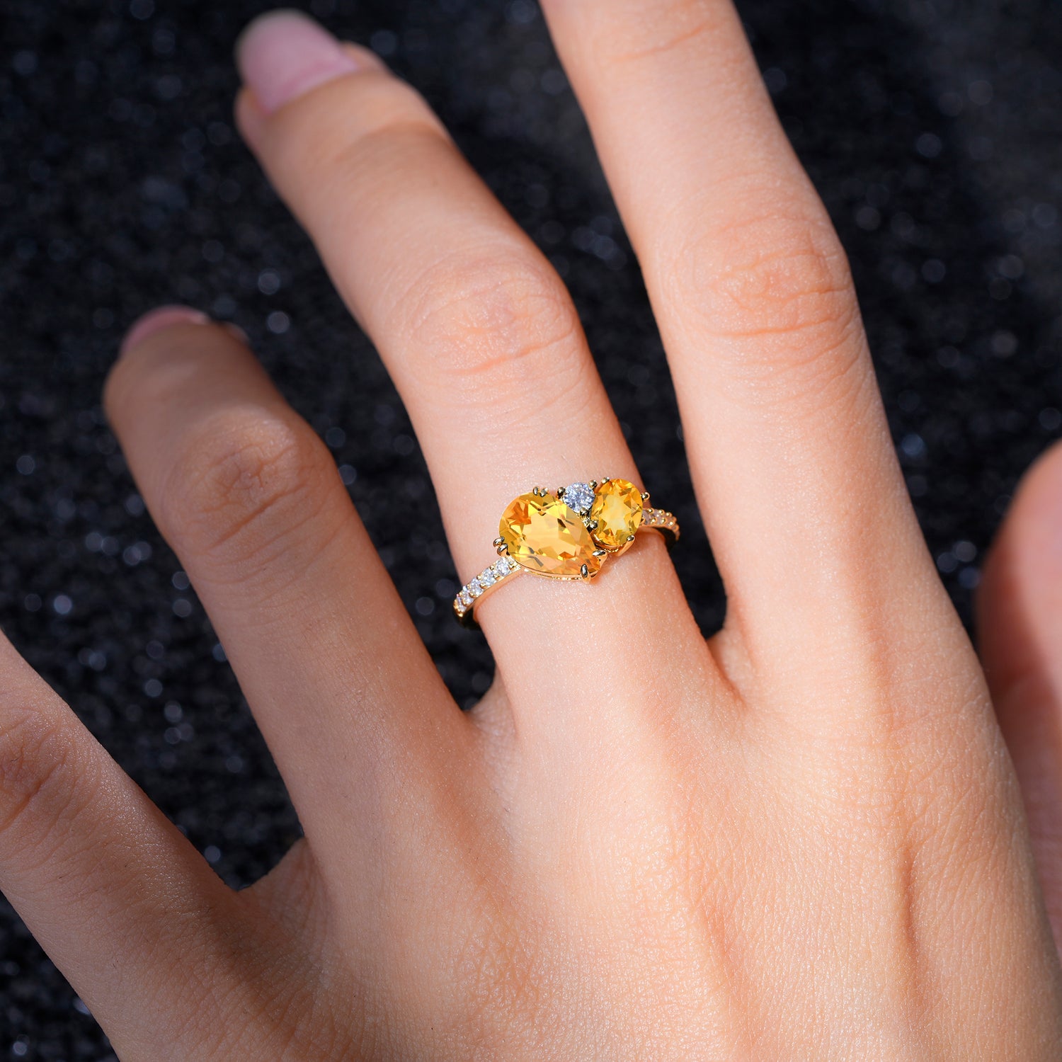 SR19465 Citrine Ring - Rose-Gold