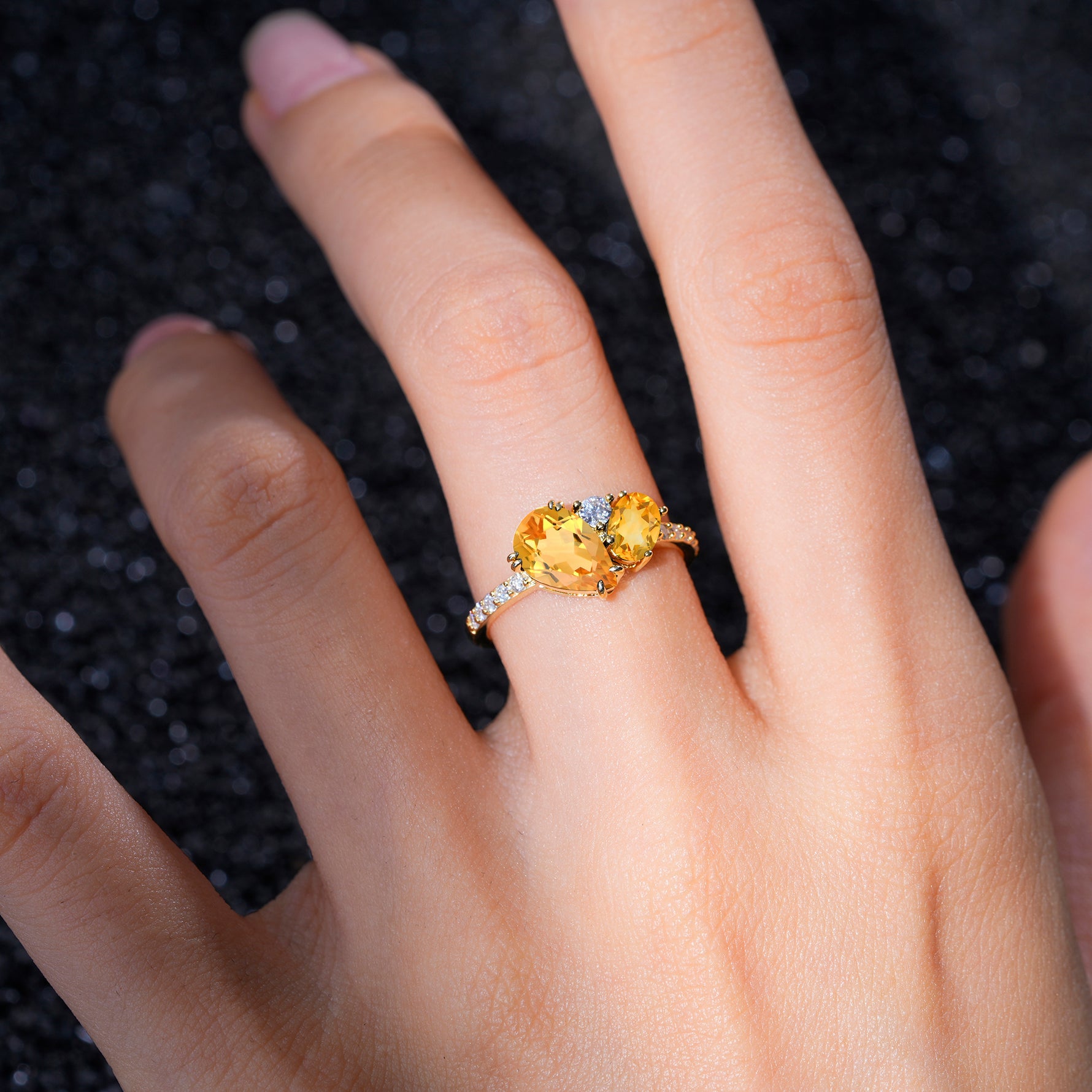 SR19465 Citrine Ring - Rose-Gold