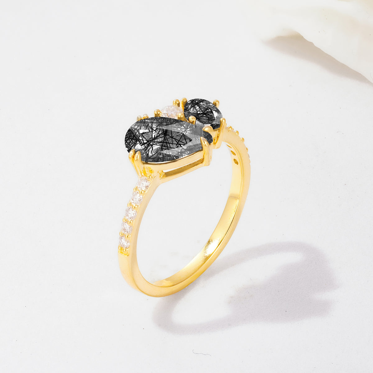 SR19465 Black Rutilated Quartz Ring - Additional view