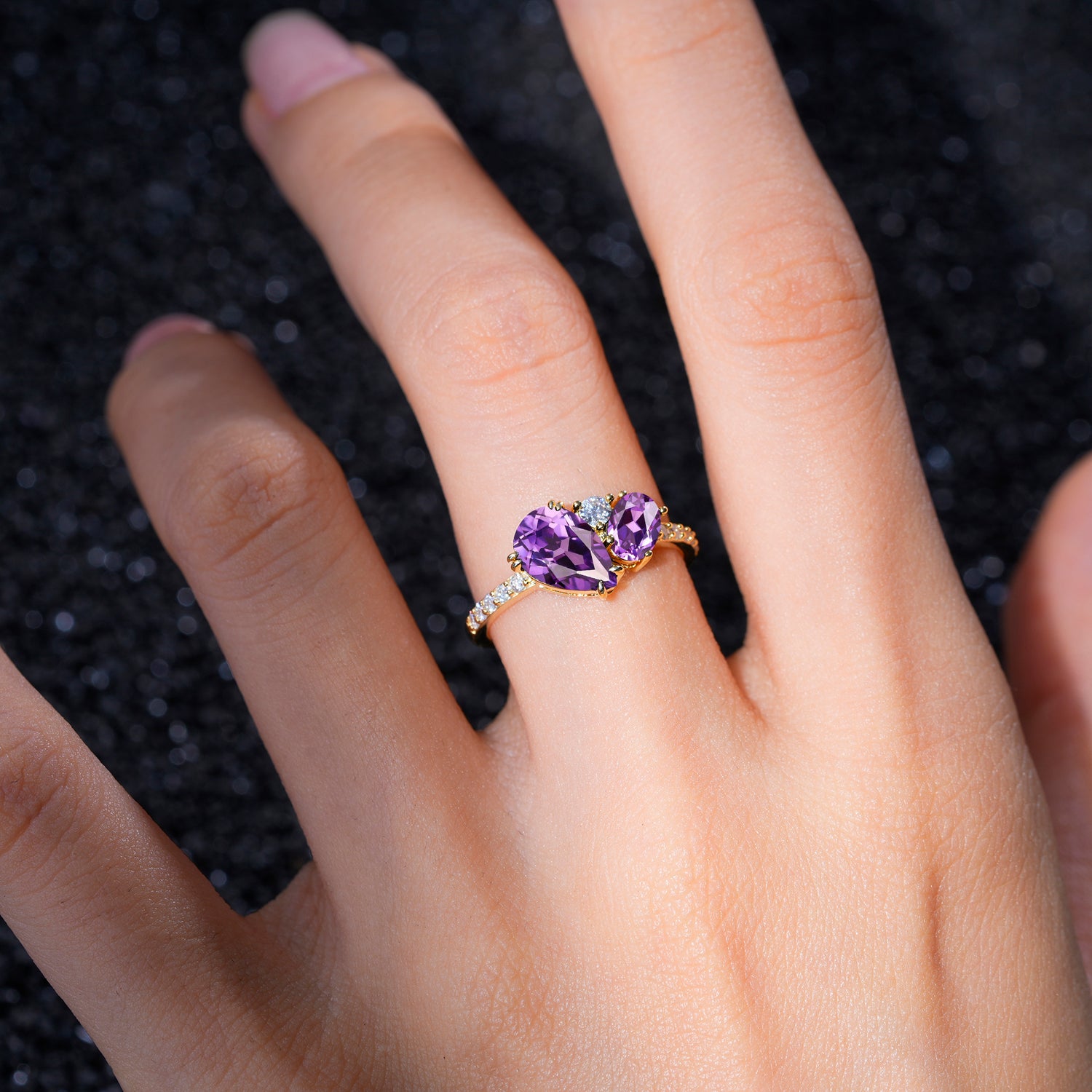 SR19465 Amethyst Ring - Rose-Gold