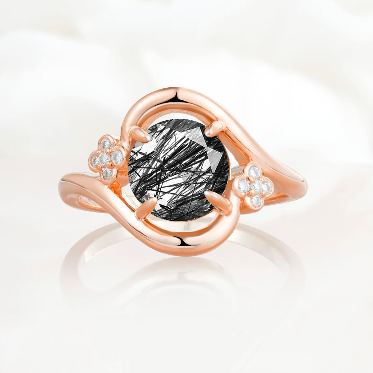 SR19482 Black Rutilated Quartz Ring - Additional view