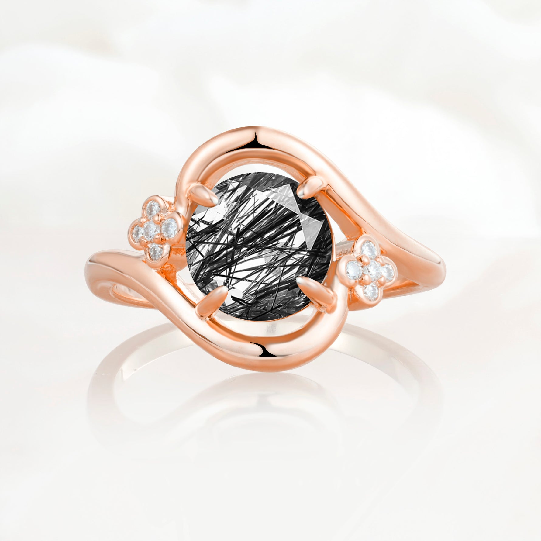 SR19482 Black Rutilated Quartz Ring - Additional view