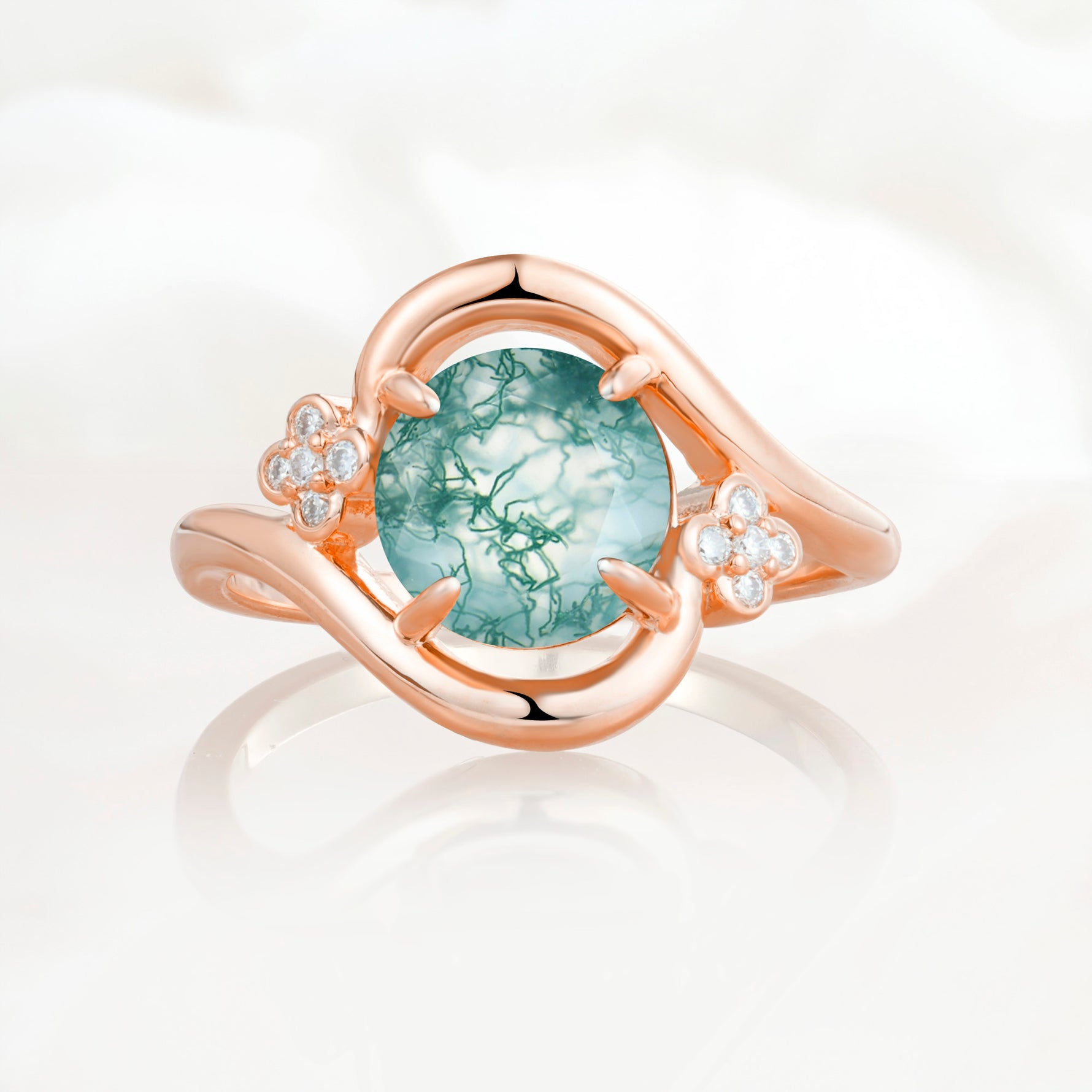 SR19482 Moss Agate Ring - Additional view