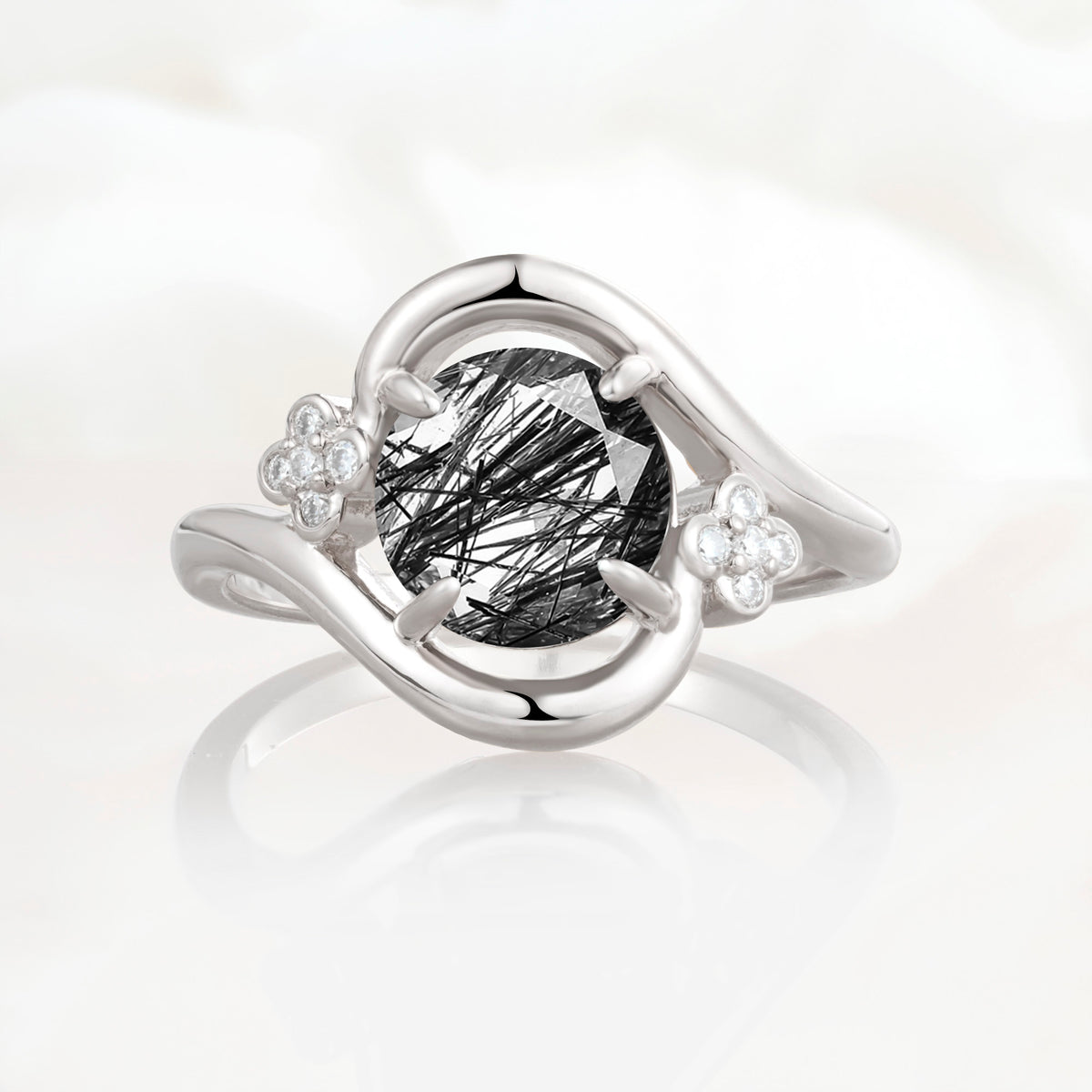 SR19482 Black Rutilated Quartz Ring - Additional view