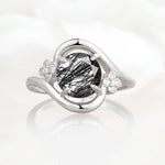 SR19482 Black Rutilated Quartz Ring - Additional view