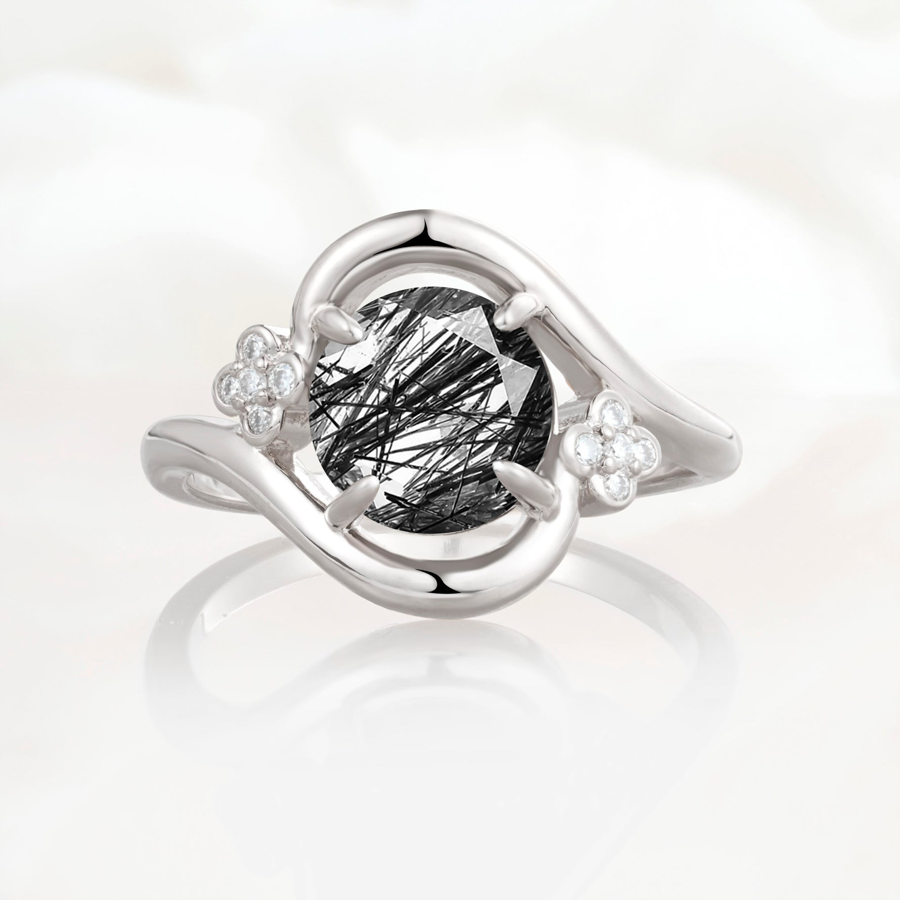 SR19482 Black Rutilated Quartz Ring - Additional view