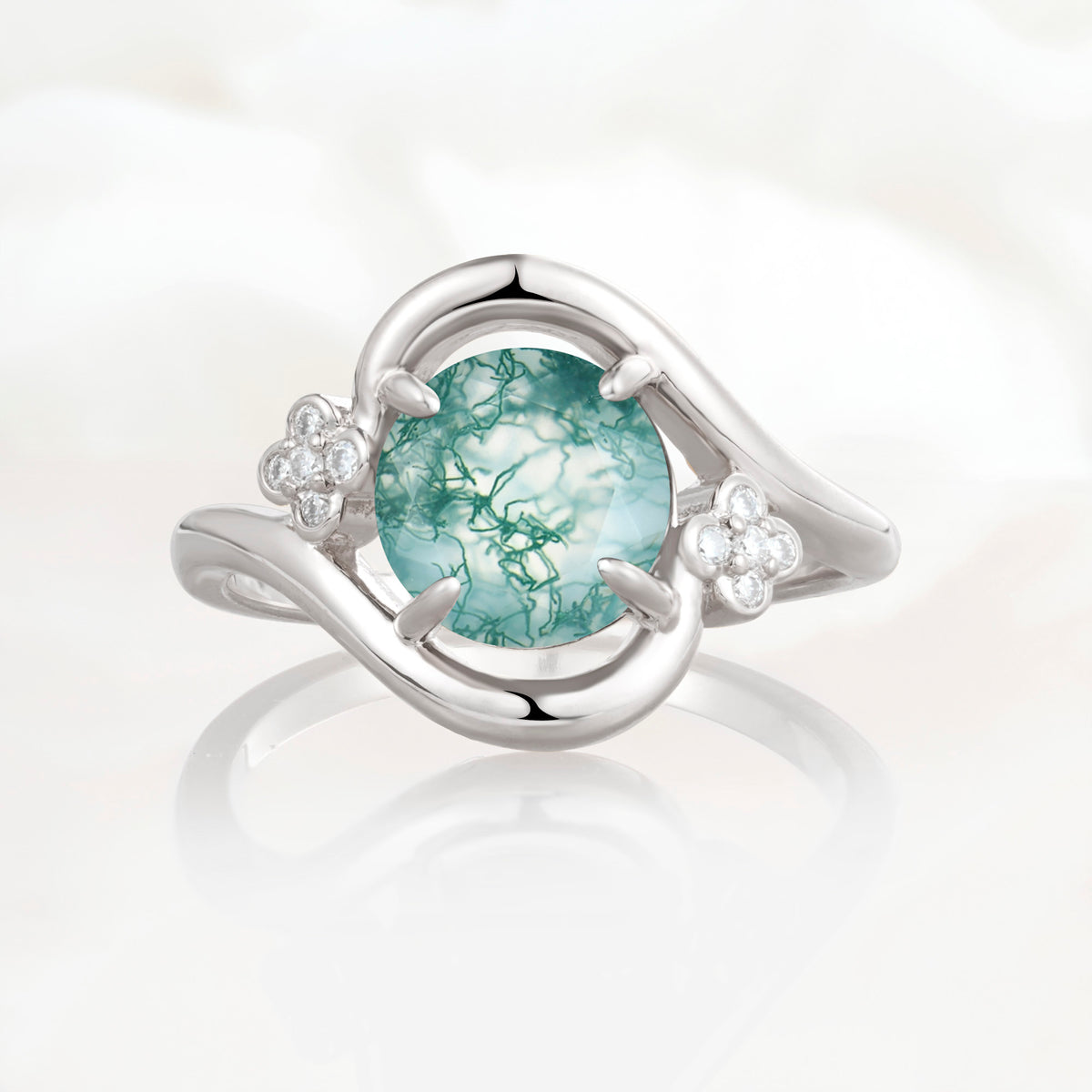 SR19482 Moss Agate Ring - Additional view