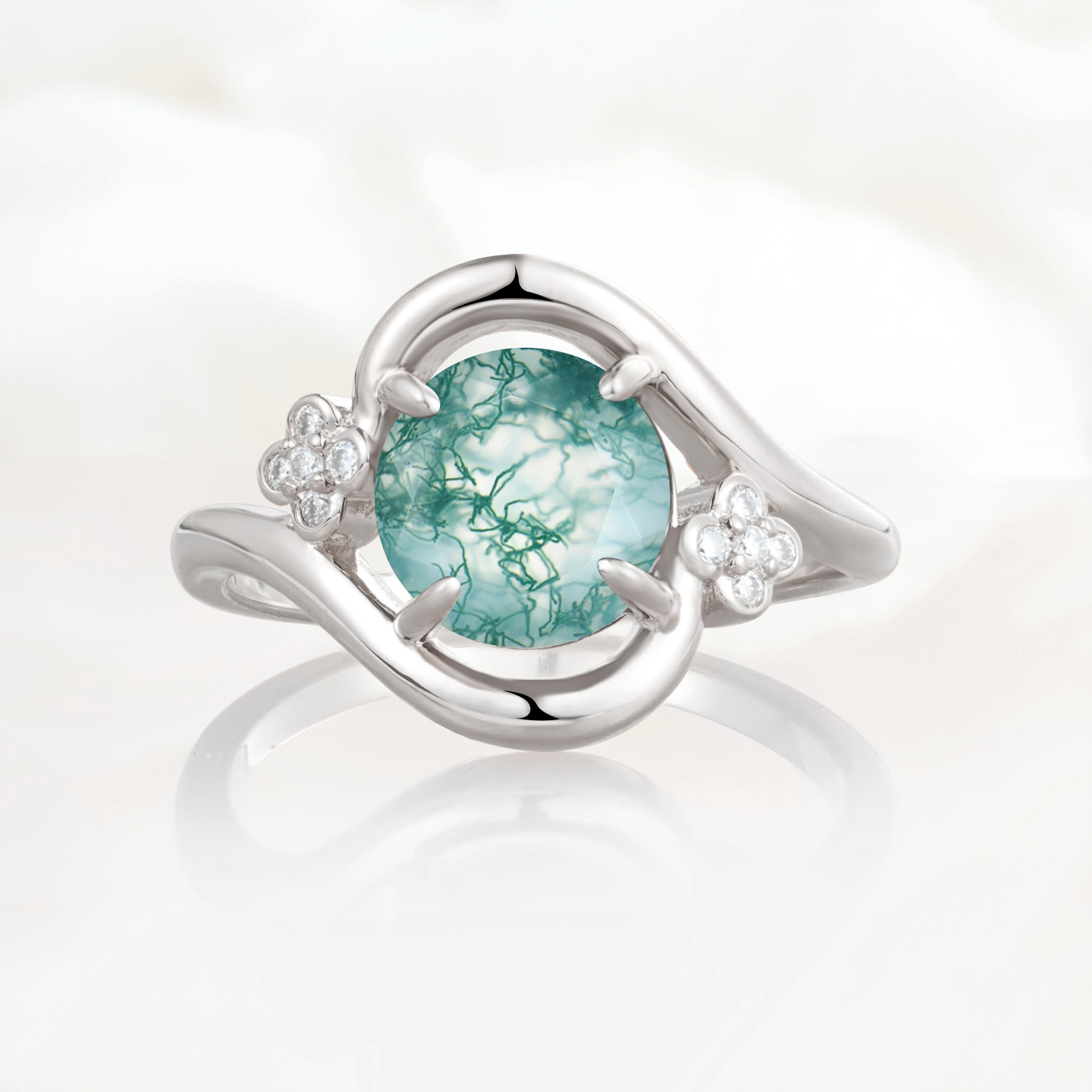 SR19482 Moss Agate Ring - Additional view