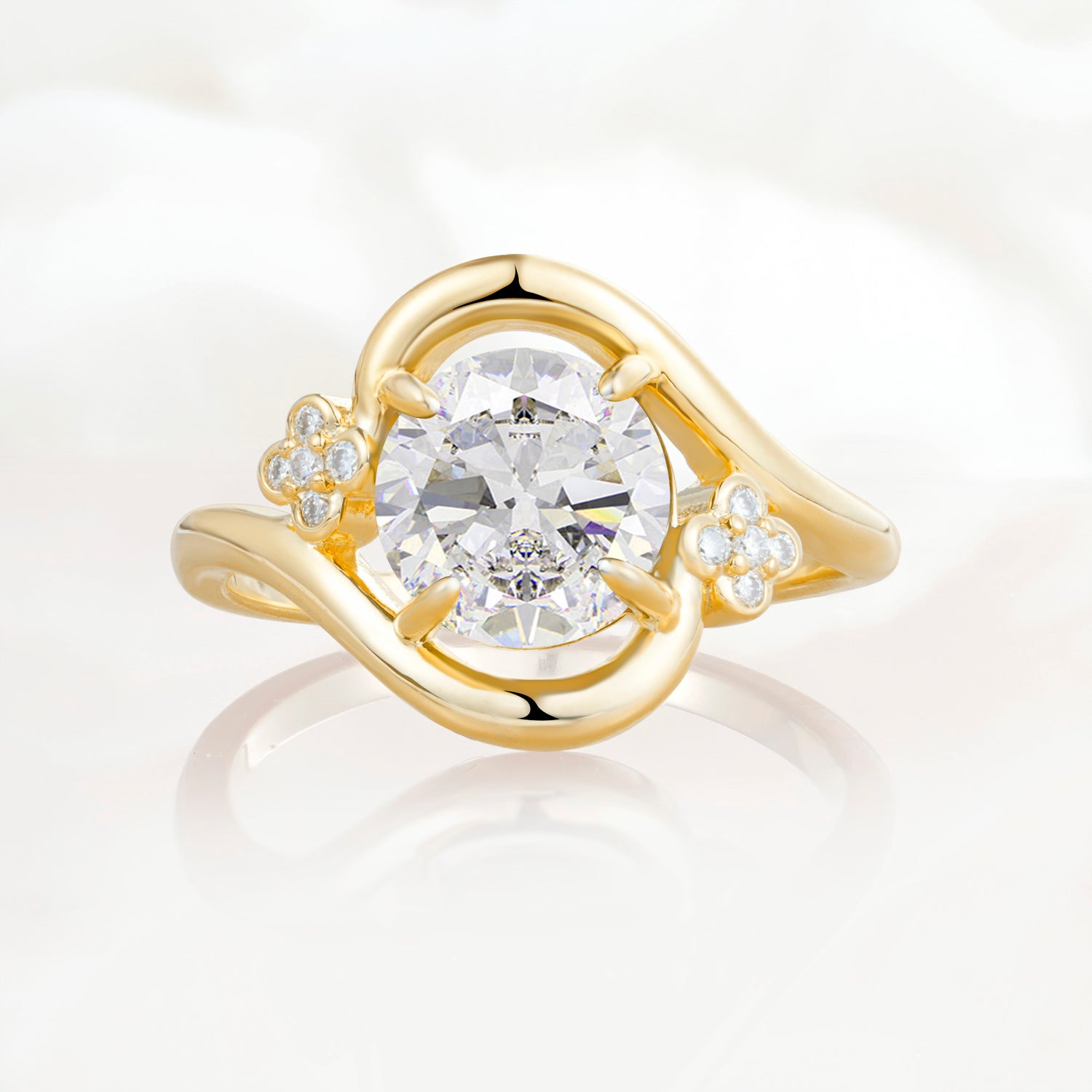 SR19482 Moissanite Ring - Yellow-Gold