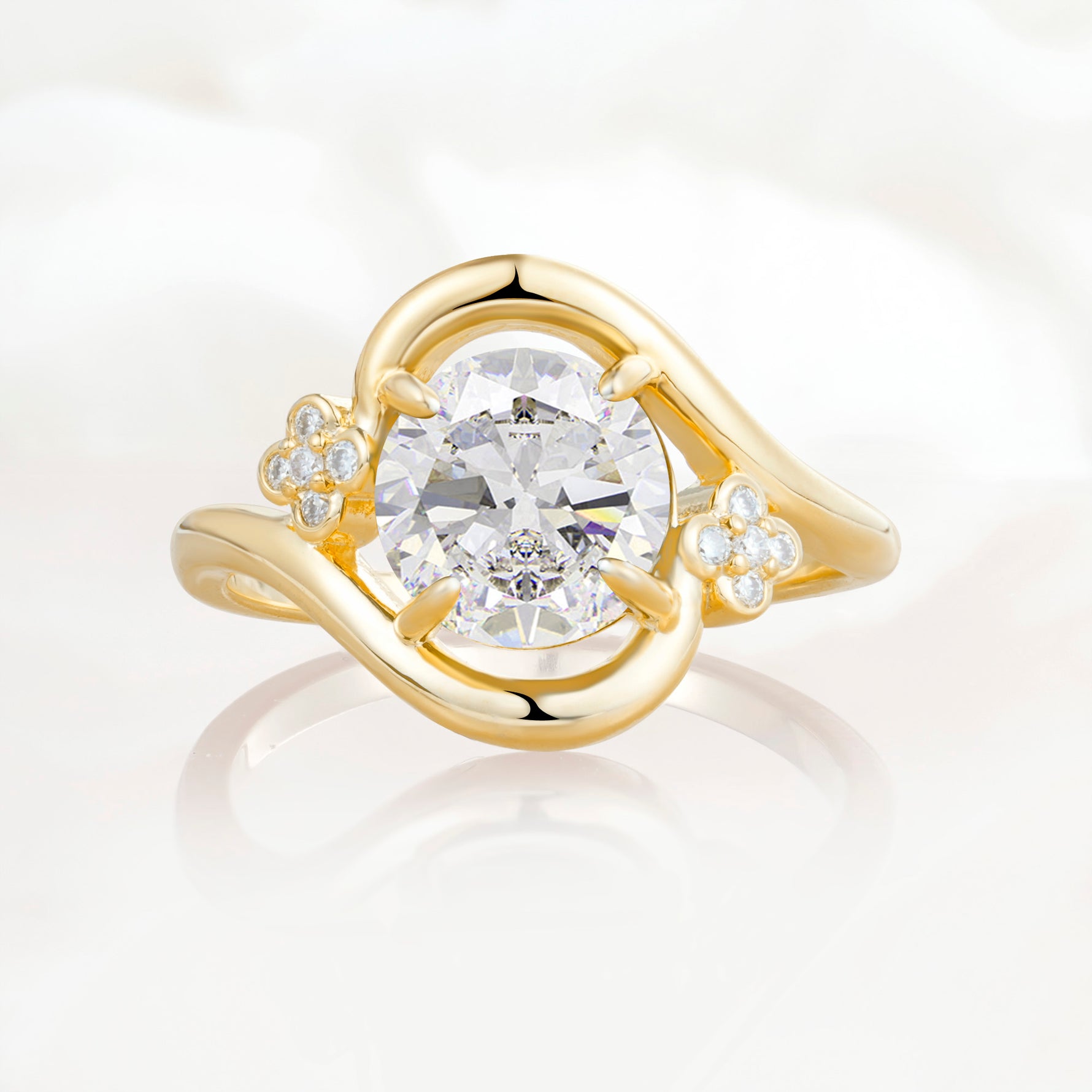 SR19482 Moissanite Ring - Yellow-Gold