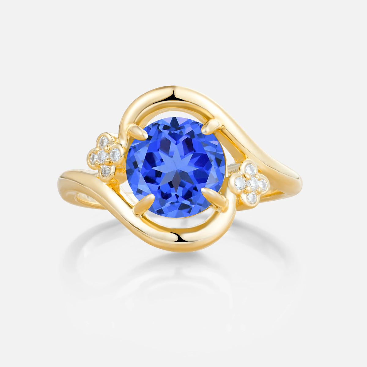 Classic Round Cut Sapphire Engagement Ring