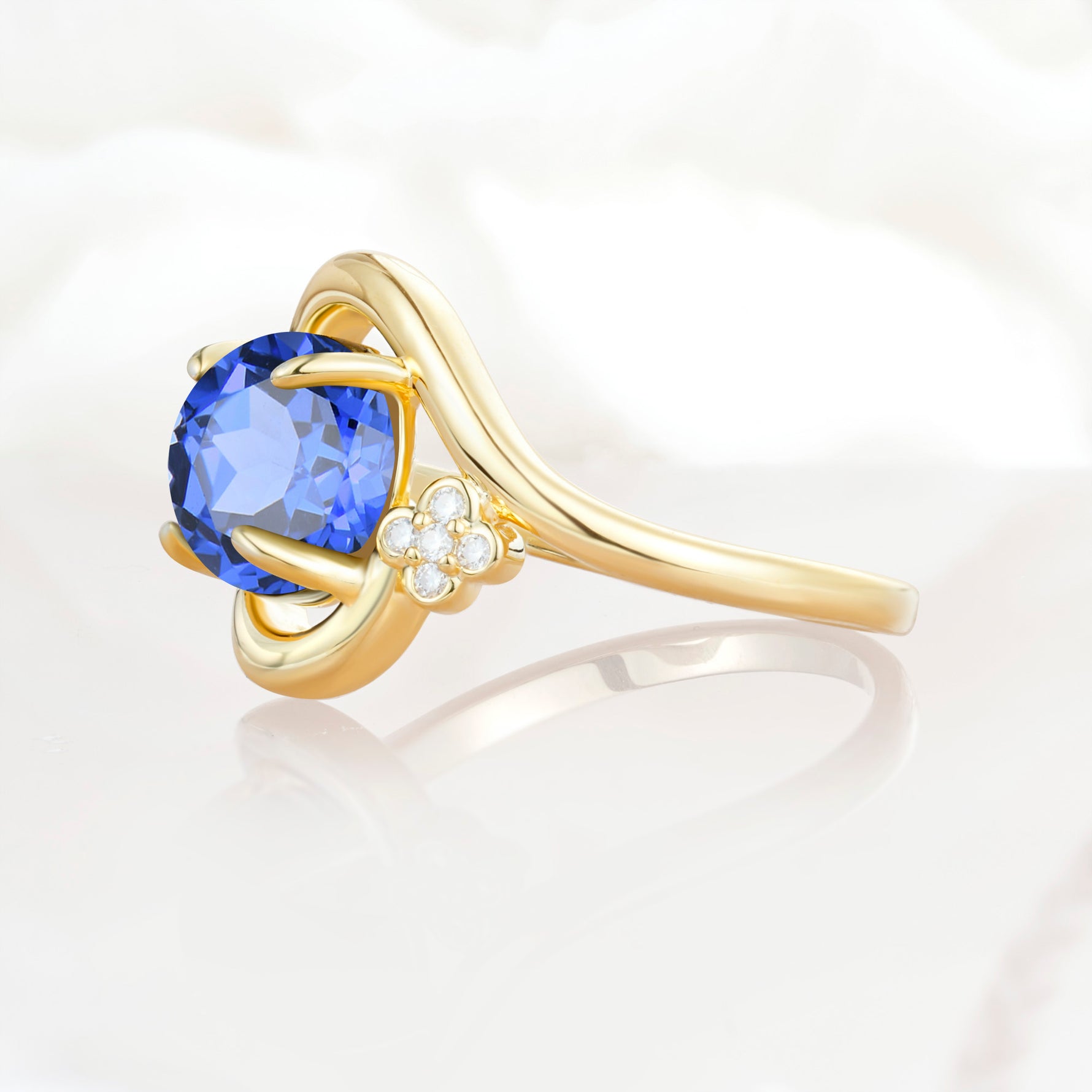 SR19482 Sapphire Ring - White-Gold