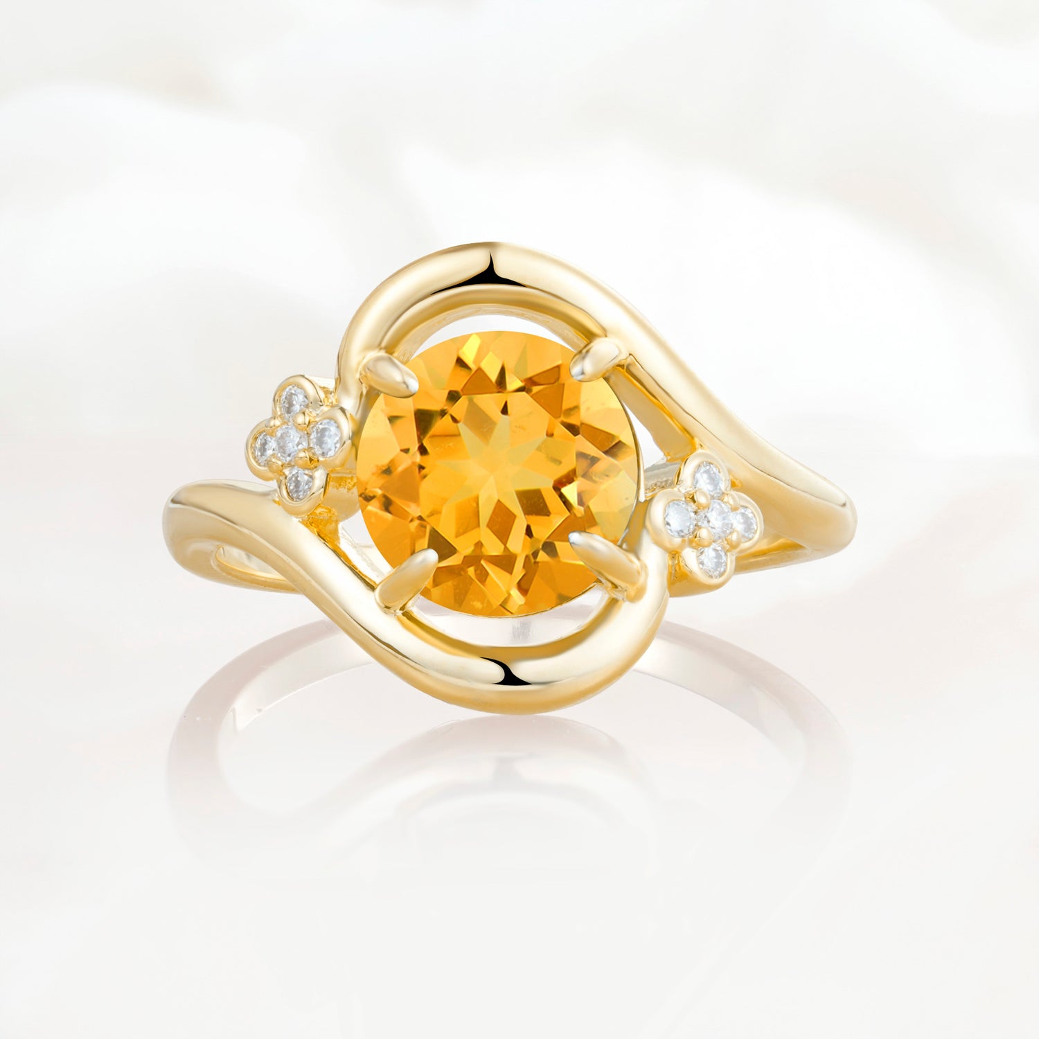 SR19482 Citrine Ring - Yellow-Gold