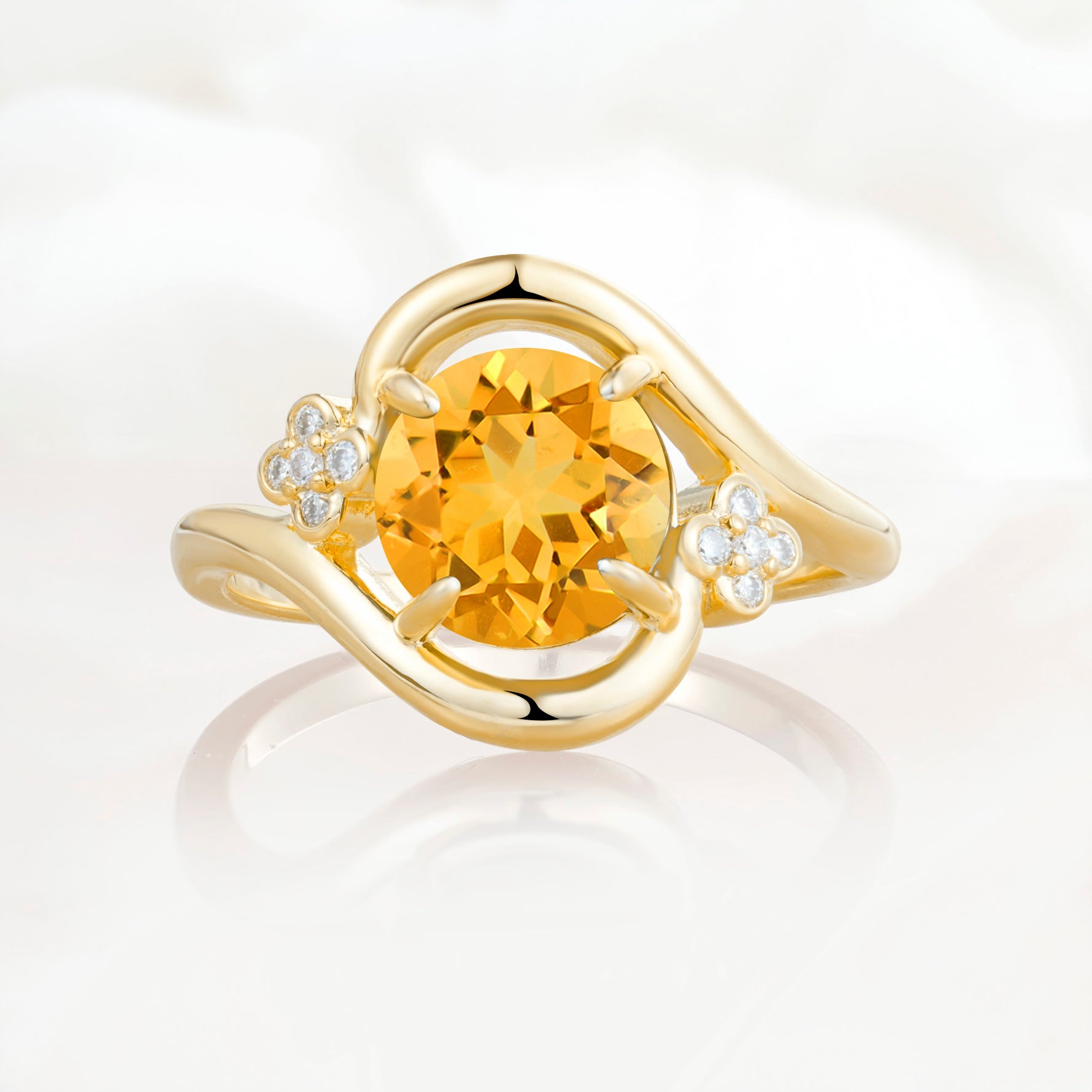 SR19482 Citrine Ring - Yellow-Gold