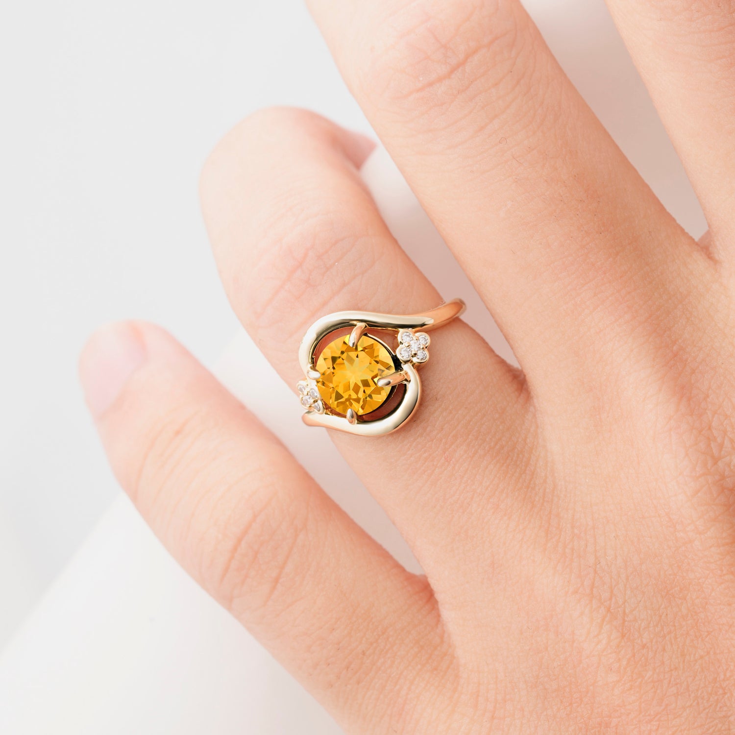 SR19482 Citrine Ring - Rose-Gold