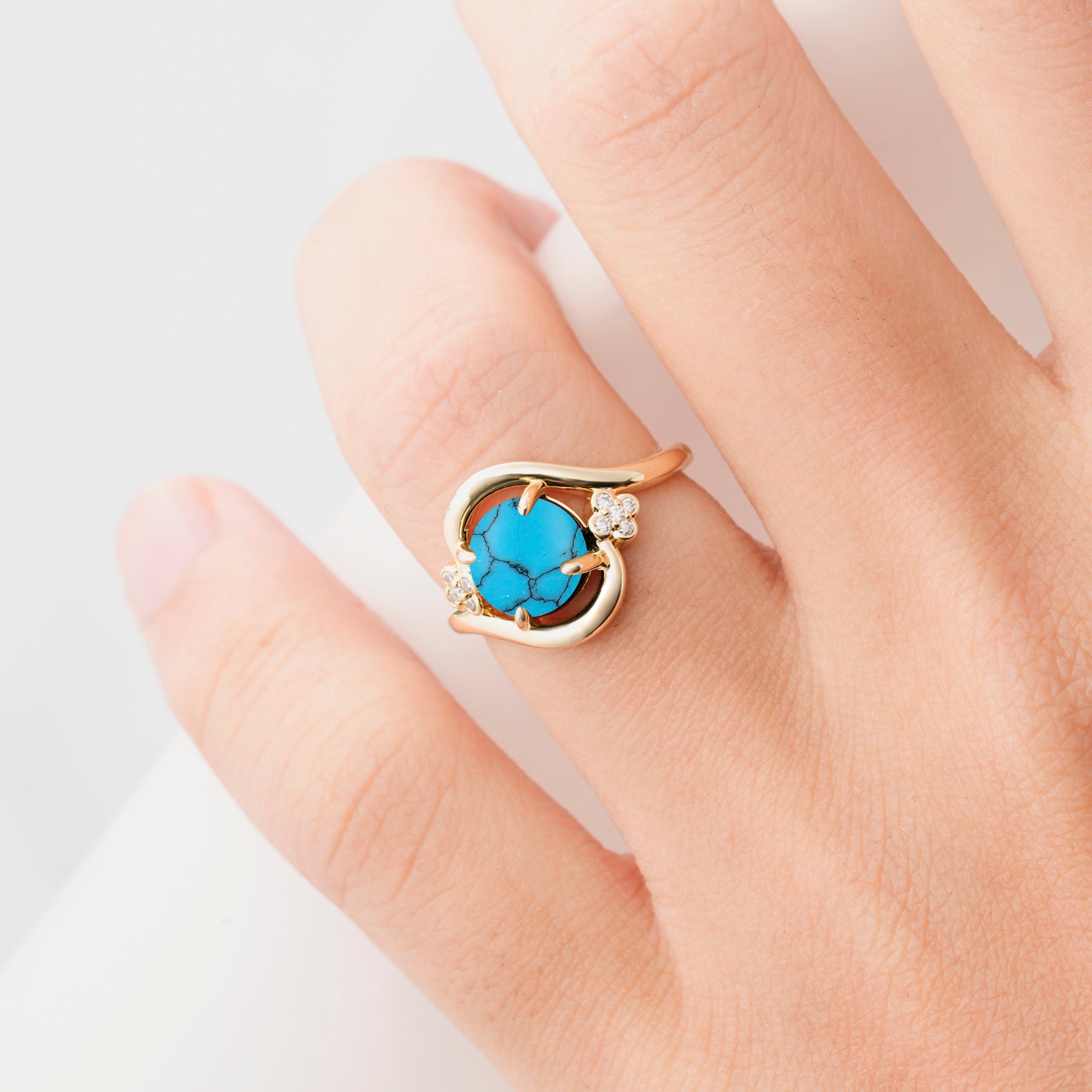 SR19482 Turquoise Ring - Rose-Gold