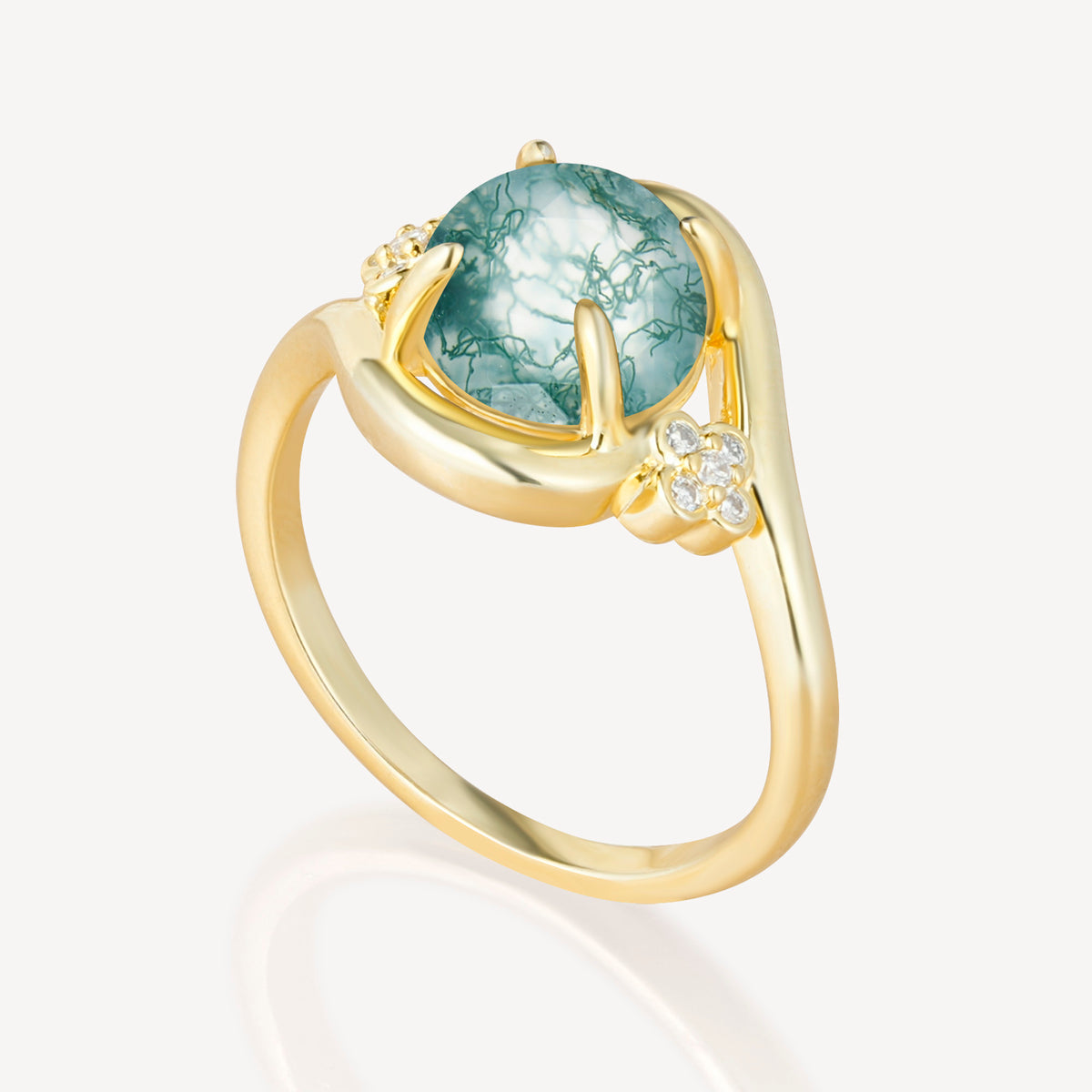 SR19482 Moss Agate Ring - Additional view