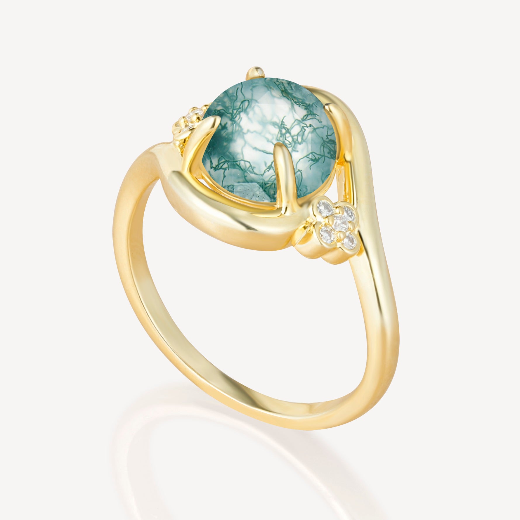 SR19482 Moss Agate Ring - Additional view
