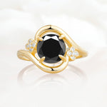 SR19482 Black Onyx Ring - Yellow-Gold