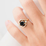 SR19482 Black Onyx Ring - Rose-Gold
