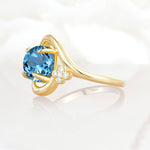 SR19482 Aquamarine Ring - White-Gold