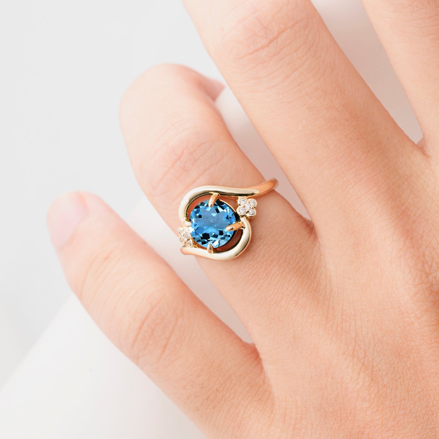 SR19482 Aquamarine Ring - Rose-Gold
