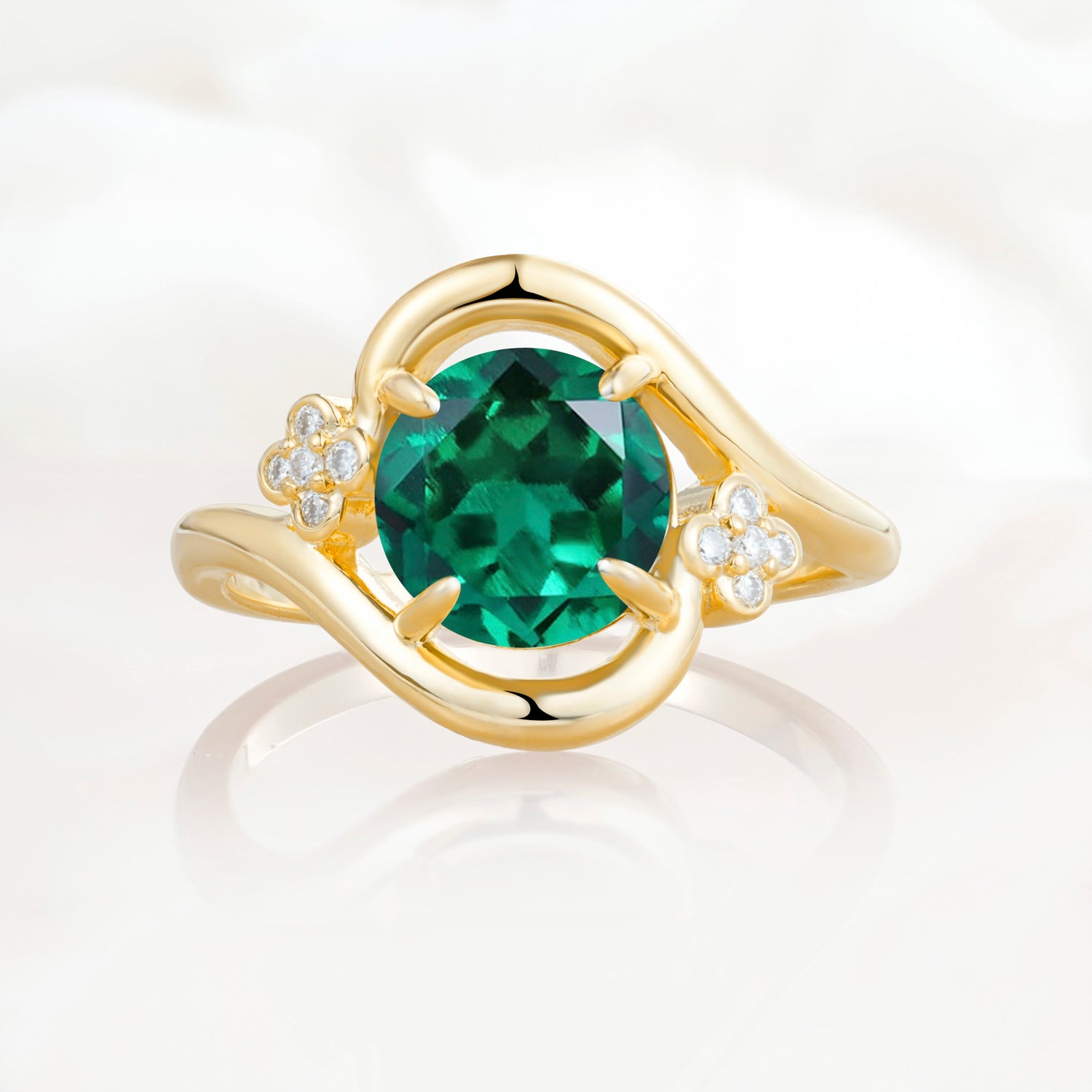 SR19482 Emerald Ring - Yellow-Gold