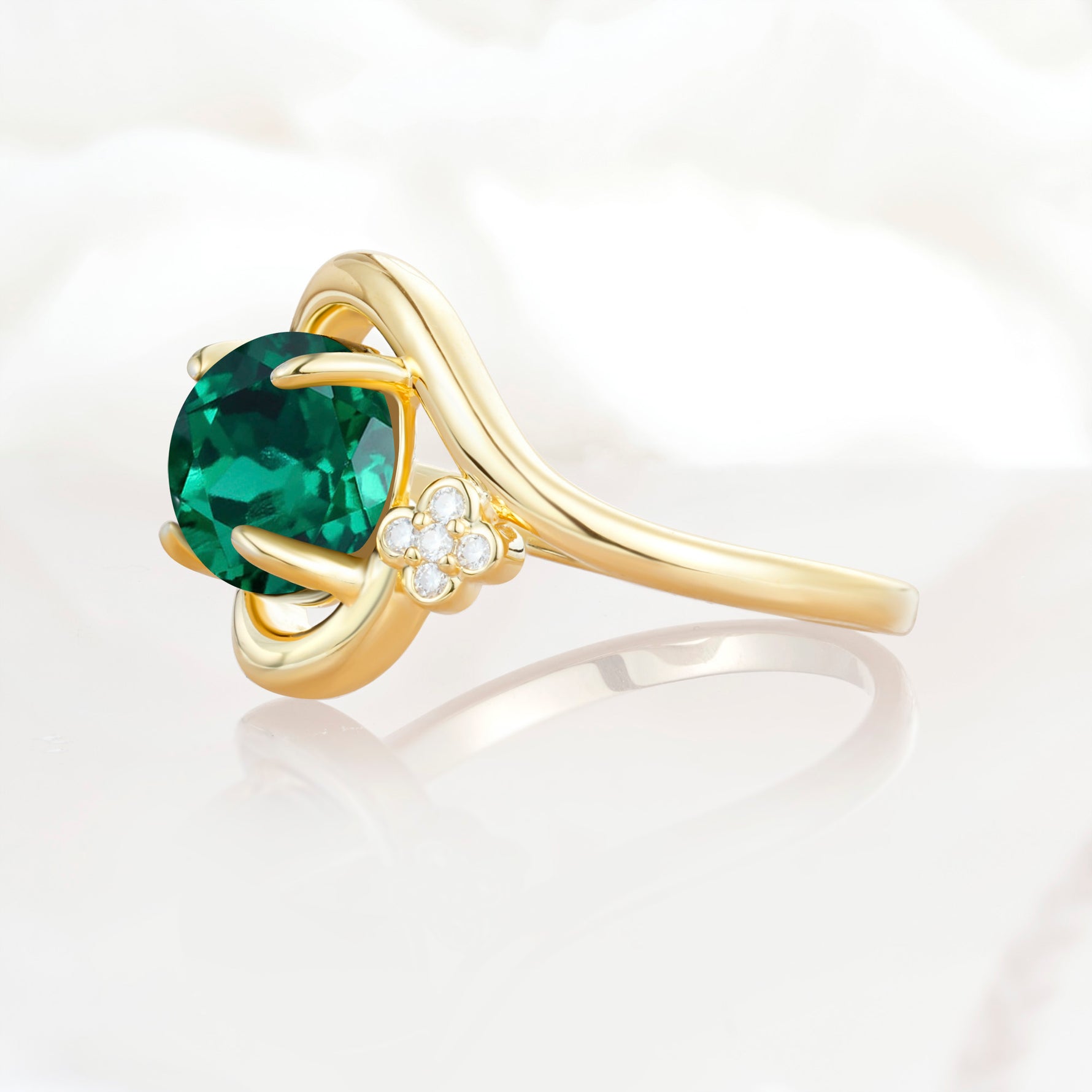 SR19482 Emerald Ring - White-Gold