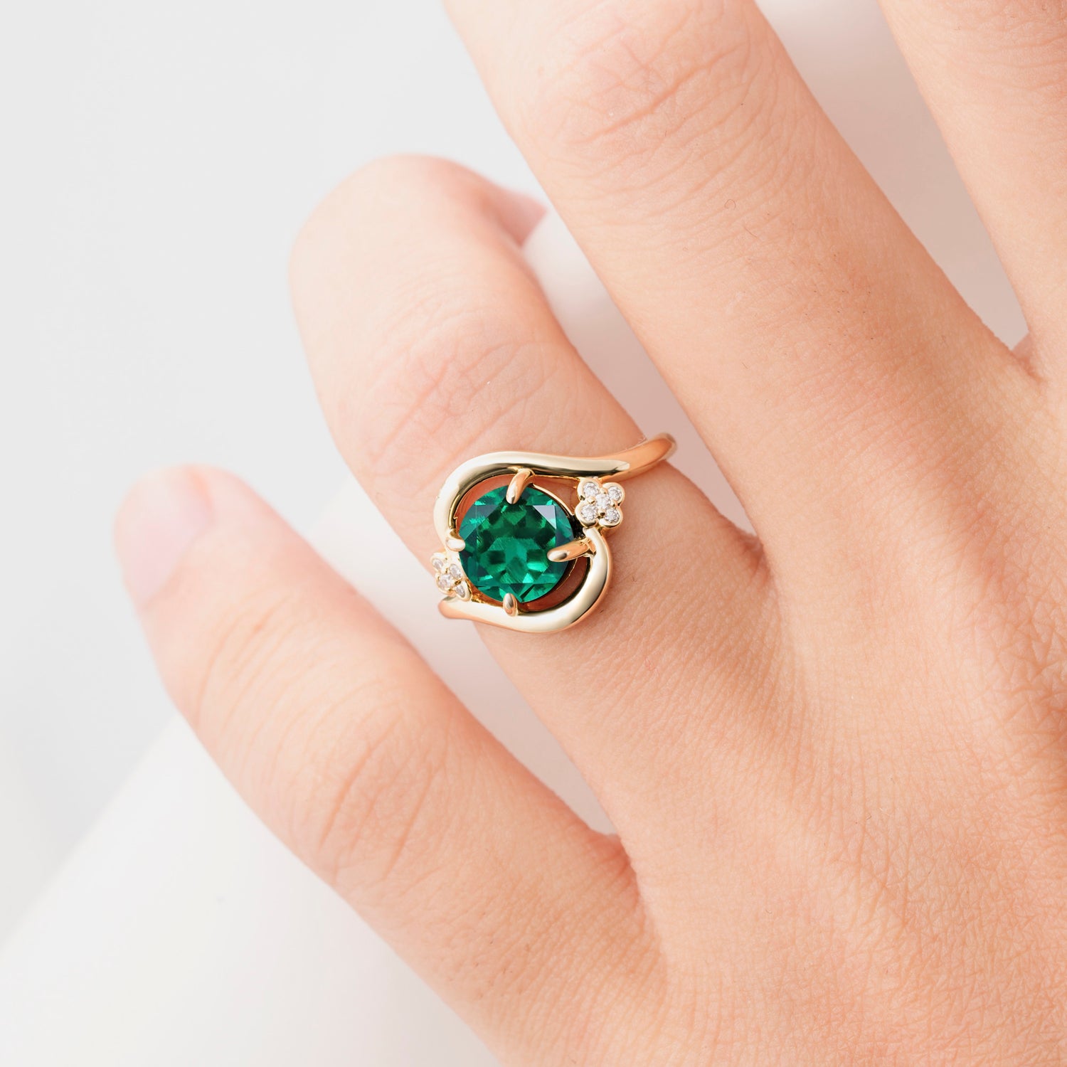 SR19482 Emerald Ring - Rose-Gold