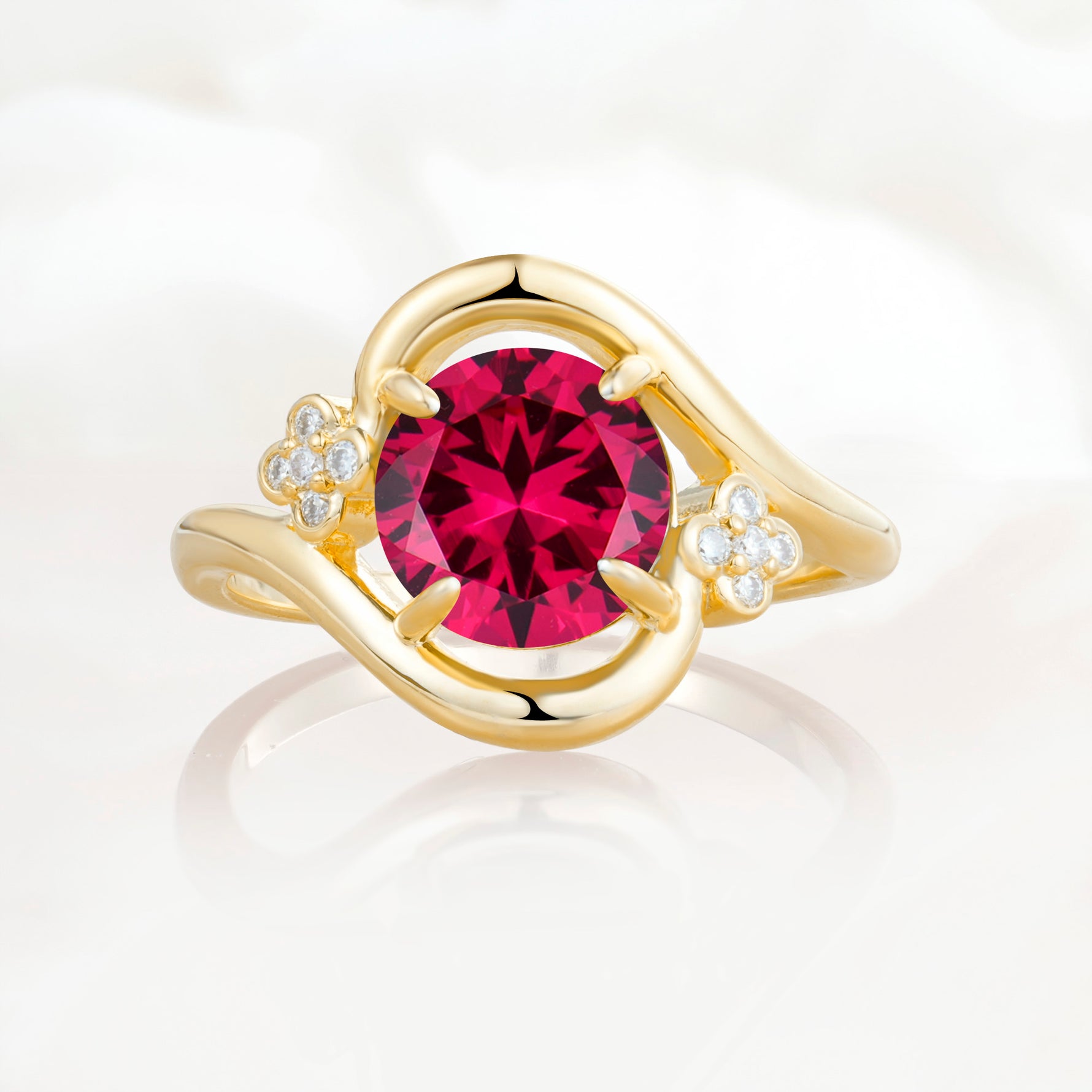 SR19482 Ruby Ring - Yellow-Gold