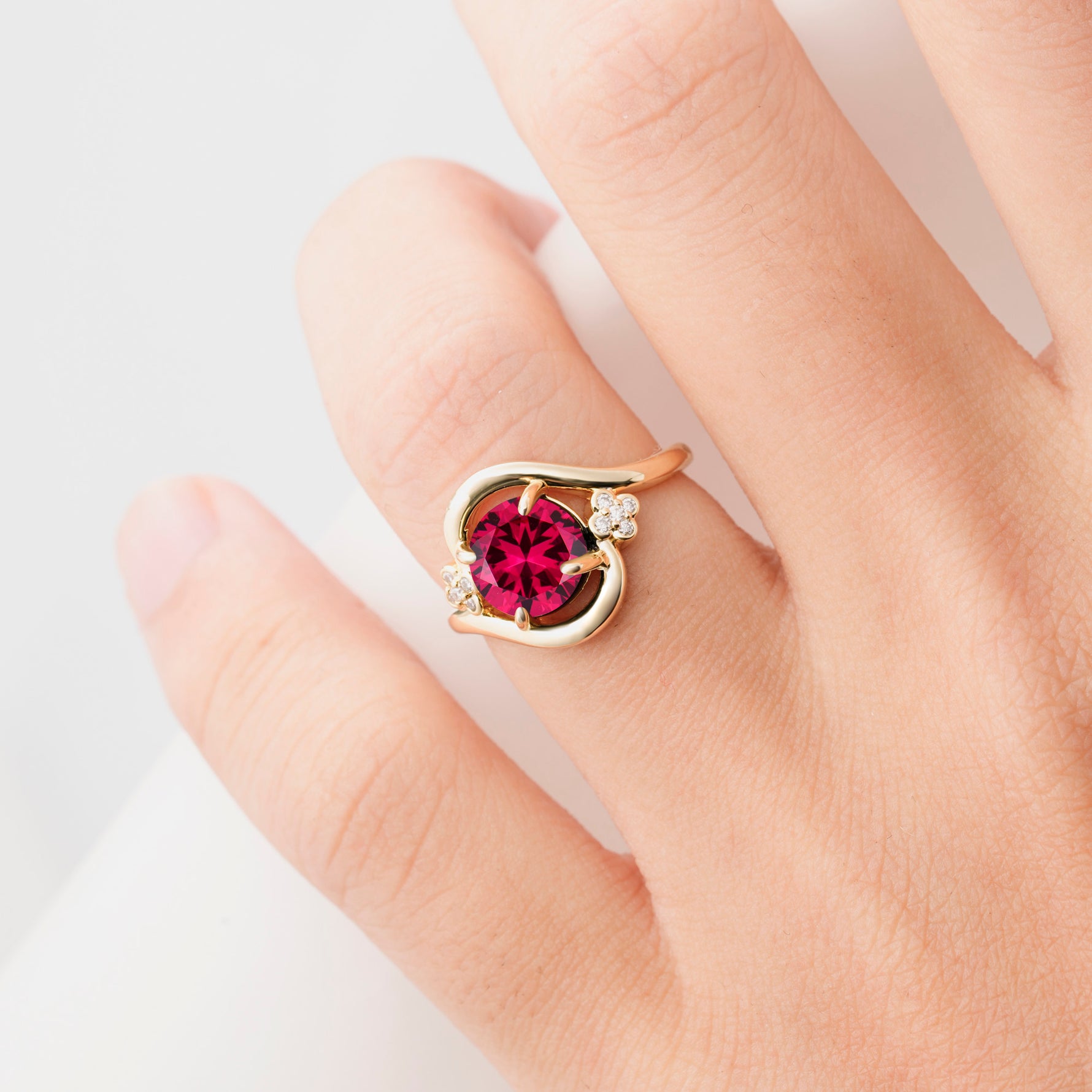 SR19482 Ruby Ring - Rose-Gold
