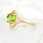 SR19482 Peridot Ring - White-Gold