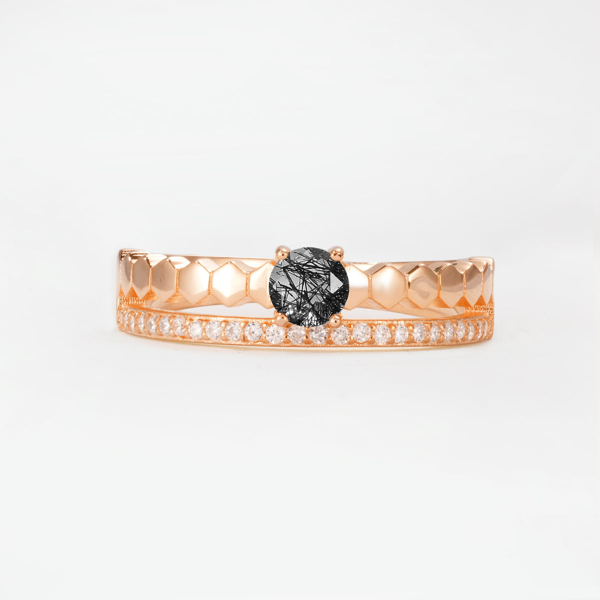 SR20086 Black Rutilated Quartz Ring - Additional view