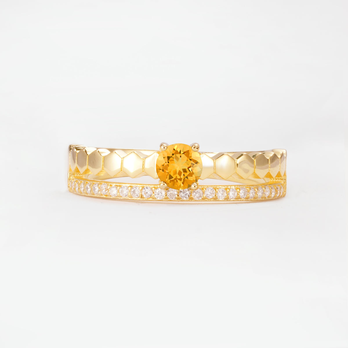 SR20086 Citrine Ring - Yellow-Gold