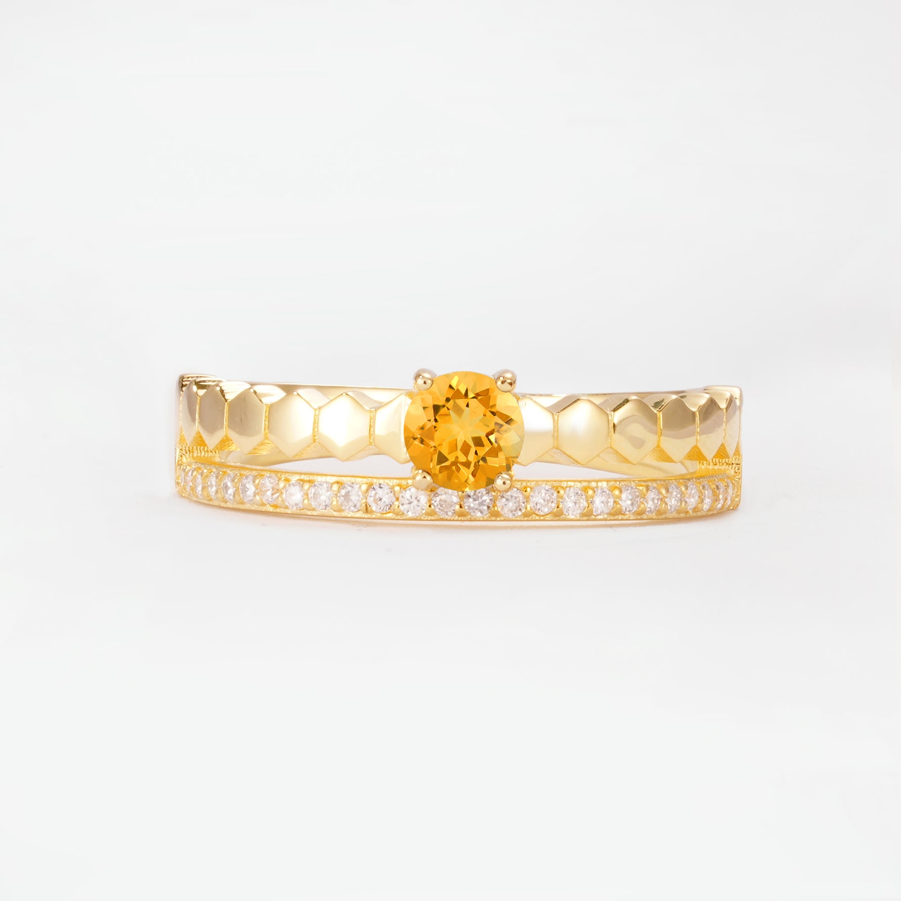 SR20086 Citrine Ring - Yellow-Gold