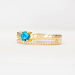 SR20086 Turquoise Ring - White-Gold