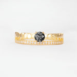 SR20086 Black Rutilated Quartz Ring - Yellow-Gold