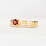 SR20086 Garnet Ring - White-Gold