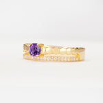 SR20086 Amethyst Ring - White-Gold