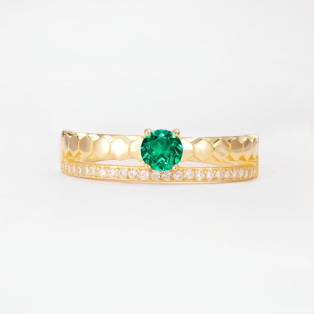 SR20086 Emerald Ring - Yellow-Gold